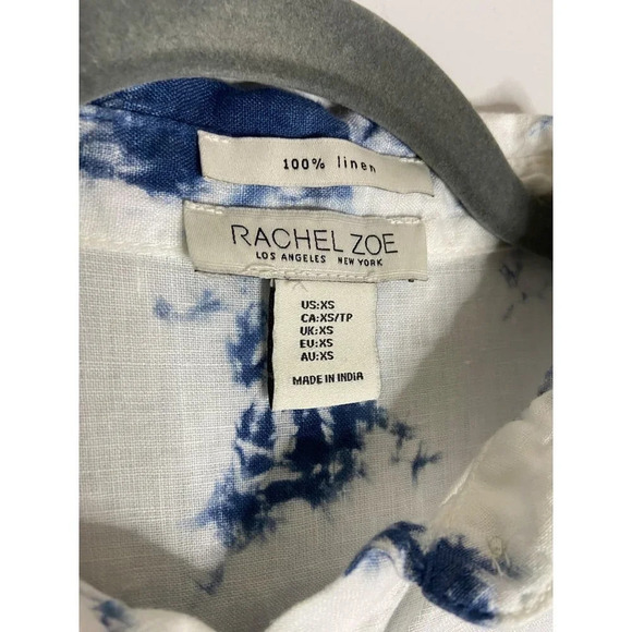 Rachel Zoe Tie Dye Linen Oversized Peplum Blouse Size-sz XS - Picture 4 of 8